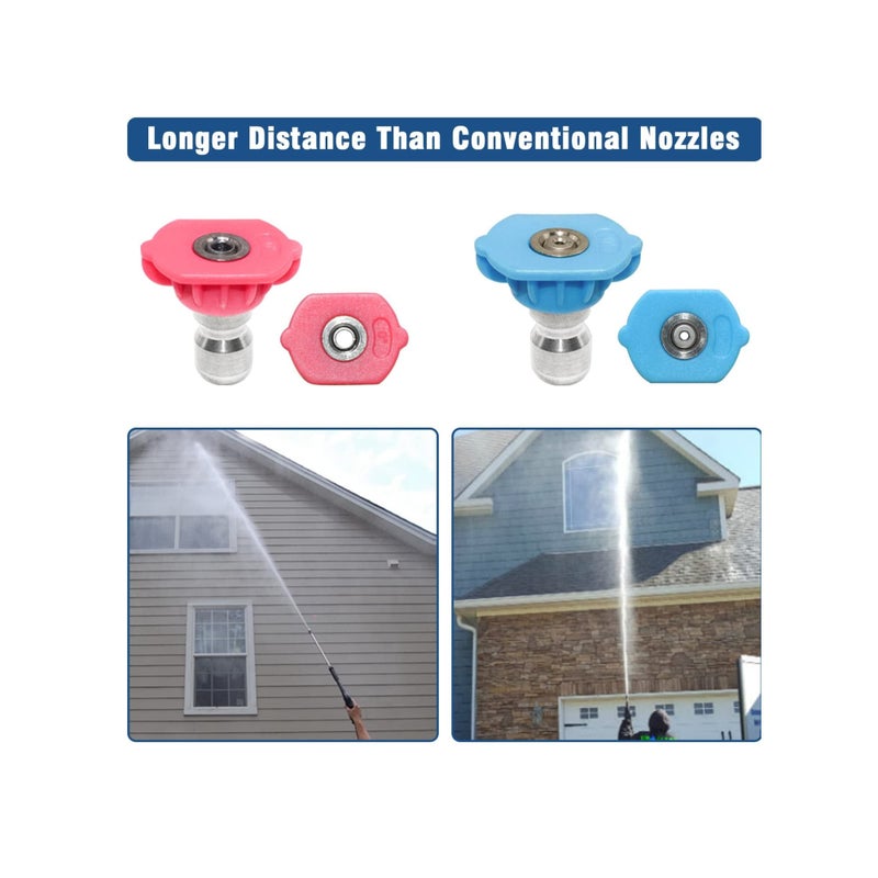 Zikra Washer Spray Nozzle Tips Multiple Spray Degrees 1/4 Inch Quick Connection, 4000 PSI Tool Daily Pressure Washer Spray Nozzle Tips Multiple Degrees (7 Pack 1/4 inch) - Image 5