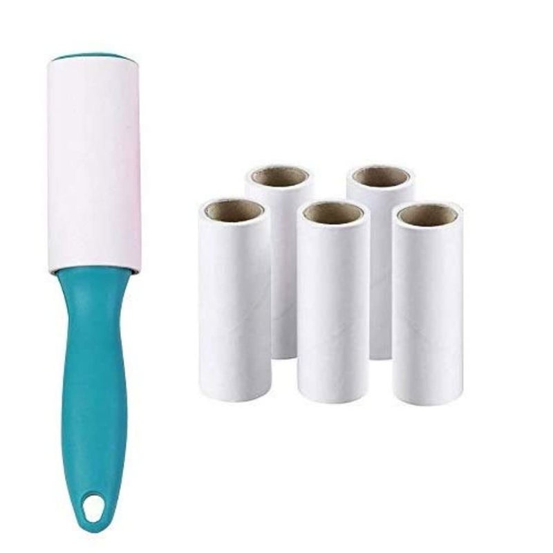 Nyrwana Lint Roller for Clothes Set Of 6 Rolls Lint Remover Roller Lint Remover for Clothes Roller Reusable Lint Roller Cloth Remover Lint Roller Portable Lint Roller 50 Sheets Each Roll Blue - Image 1