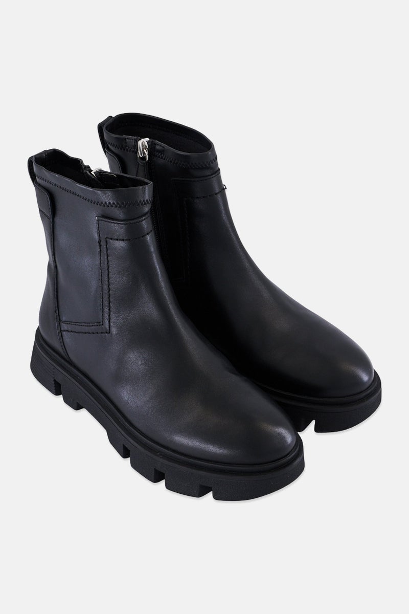 GEOX Women Vilde I Zipper Closure Ankle Boots, Black - Image 2