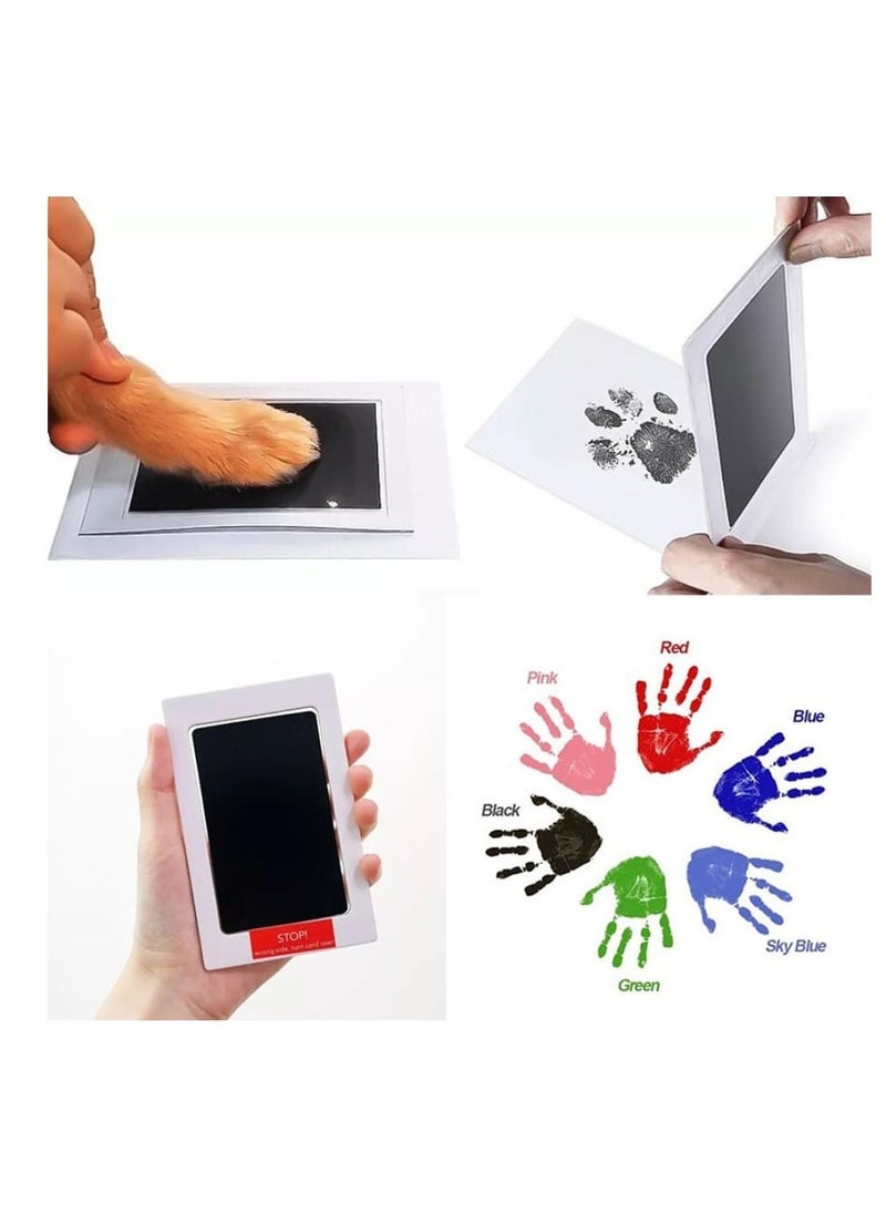 Generic 4 sets include 8 cards Pet Paw Print Clean-Touch Ink Pad Kit – Safe & Mess-Free Paw Impressions for Cats and Small Dogs Small Pet Paw Print Clean-Touch Ink Pad and Imprint Cards,Clean-Touch Ink Pad 4-Pack, Baby Handprint or Footprint Clean-Touch Ink Pad Kit, Ink Pad for Cat or Dog Pawprints, Baby and Pet Keepsake Ink Pads, Set of 4, for Small Sized Cats or Dogs, Pet Owner Gifts, DIY Keepsake Pawprint Maker, Black  - Image 1