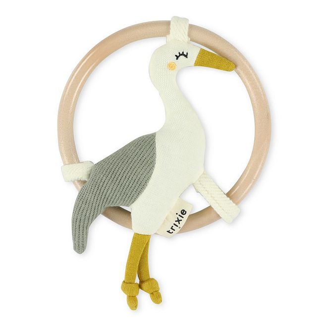 Trixie Heron Rattle for Babies, 0M+, 100% Organic Cotton, Recycled PES Filling, Multicolor Grasp & Shake Toy - Image 2