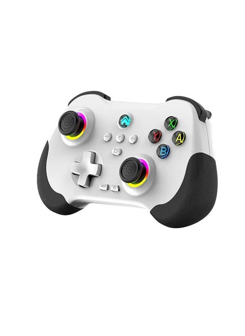 Z01 Wireless Game Controller, Bluetooth 6 Axis Motion Sensor Gamepad, Portable Cloud Controller Remote Joystick, Programmable Hall Joystick For Android, iOS, Switch, Steam, PS3 PS4, Pc, (White)