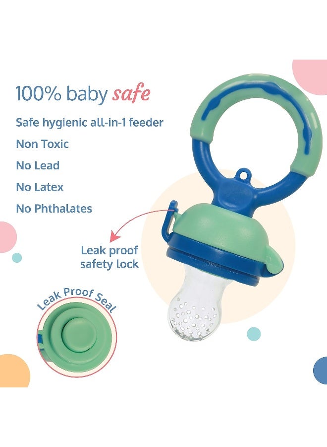 لوفلاب عبوة مزدوجة من طعام الأطفال والفواكه من لوف لاب مع ثلاثة أحجام لأكياس التغذية، خالية من مادة BPA، باللونين البني والأزرق - Image 4