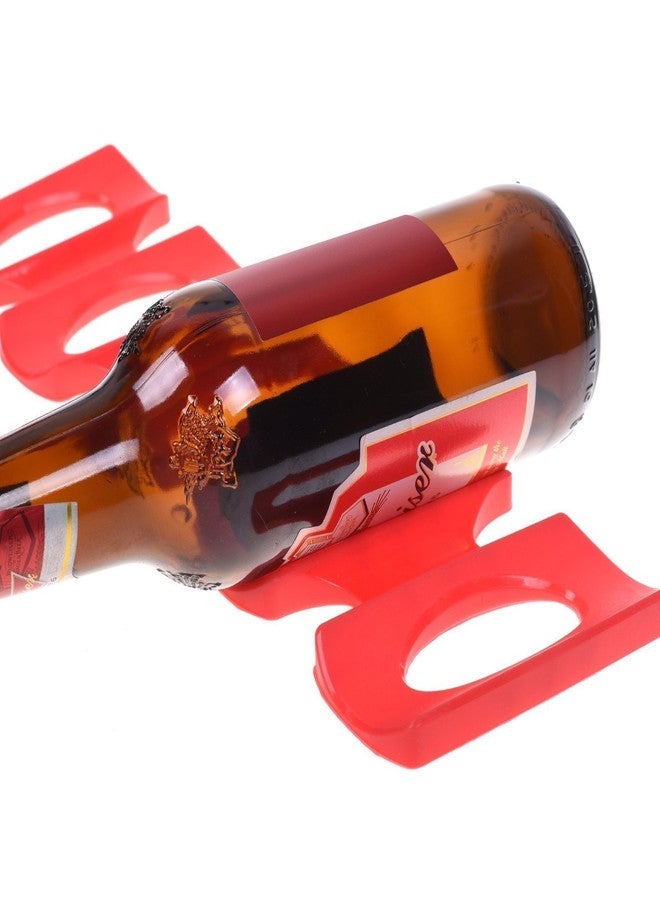 Ucity حامل زجاجات نبيذ من السيليكون الأحمر من يو سيتي، قطعتان، قابل للطي، حامل زجاجات نبيذ قابل للطي للثلاجة، حامل زجاجات، حامل علب بيرة، حامل زجاجات لخزائن المطبخ وأرفف الثلاجة للتخزين - Image 2