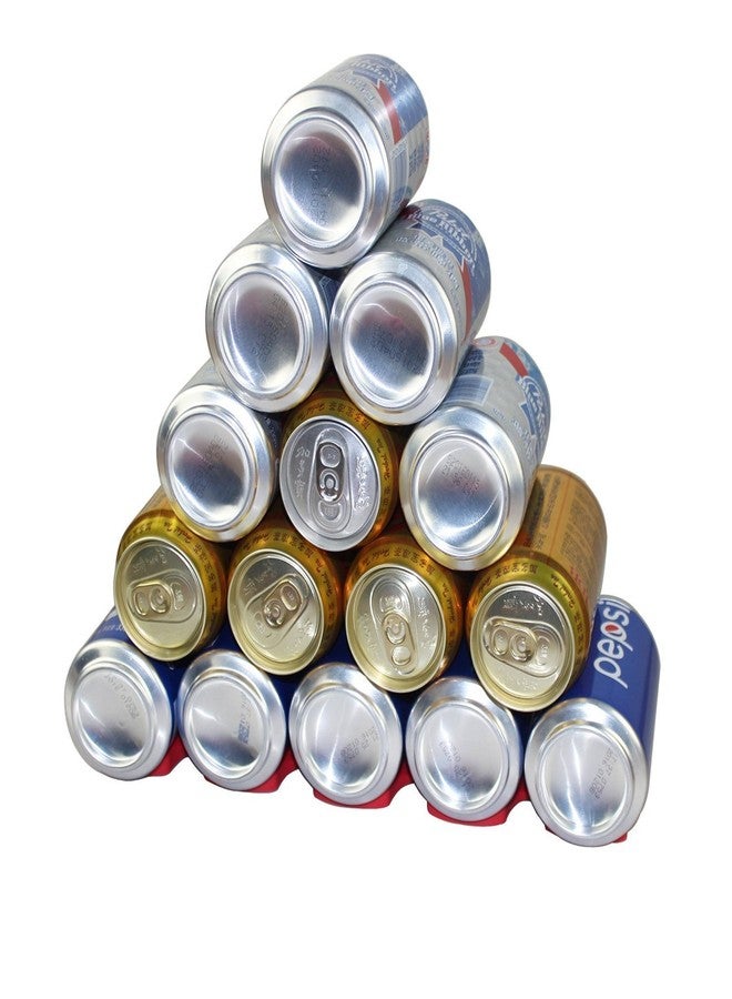 Ucity حامل زجاجات نبيذ من السيليكون الأحمر من يو سيتي، قطعتان، قابل للطي، حامل زجاجات نبيذ قابل للطي للثلاجة، حامل زجاجات، حامل علب بيرة، حامل زجاجات لخزائن المطبخ وأرفف الثلاجة للتخزين - Image 3