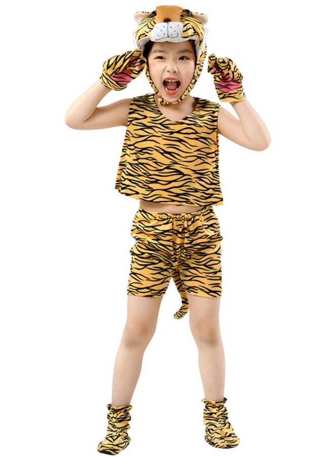 NIBEMINENT Children's performance costumes, stage animal performance costumes, summer short-sleeved animal clothing and dress-up - Image 1