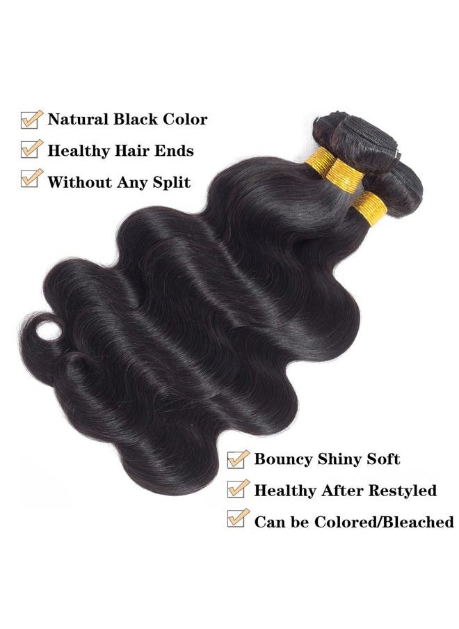 ROYAL IMPRESSION 12A Brazilian Virgin Hair Body Wave 3 Bundles 16" 18" 20" 300g Virgin Brazilian Remy Body Wave Human Hair Bundles 100% Unprocessed Brazilian Virgin Remy Human Hair Bundles Natural Color  - Image 2