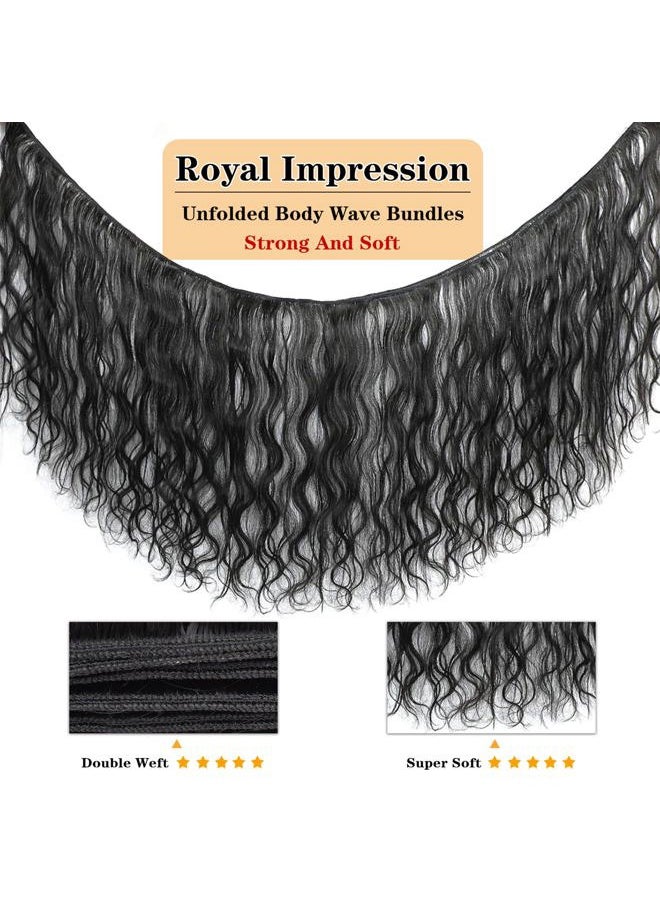 ROYAL IMPRESSION 12A Brazilian Virgin Hair Body Wave 3 Bundles 16" 18" 20" 300g Virgin Brazilian Remy Body Wave Human Hair Bundles 100% Unprocessed Brazilian Virgin Remy Human Hair Bundles Natural Color  - Image 3