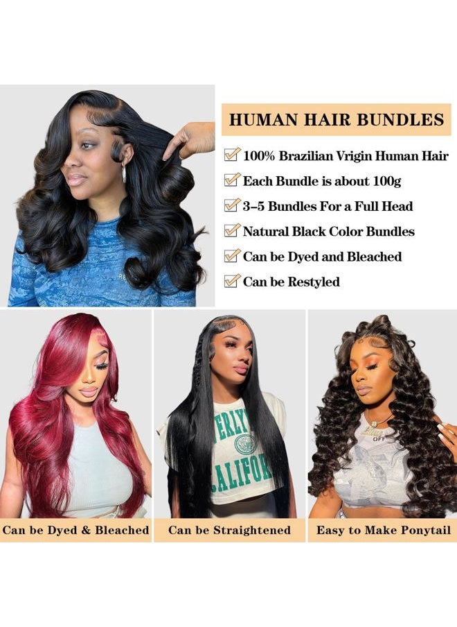 ROYAL IMPRESSION 12A Brazilian Virgin Hair Body Wave 3 Bundles 16" 18" 20" 300g Virgin Brazilian Remy Body Wave Human Hair Bundles 100% Unprocessed Brazilian Virgin Remy Human Hair Bundles Natural Color  - Image 4