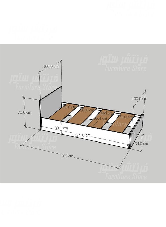 Mini room, a small modern room, consisting of a modern bed - 100 cm wide, a desk, a chest of drawers and a nightstand, from the Furniture Store. - Image 2