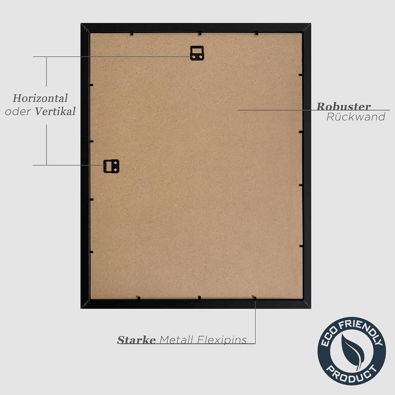 إطار صورة VUVUZULA مقاس 40 × 50 سم، إطار صورة خشبي أسود، إطار MDF مقاس 40 × 50 سم، مجموعة من 3 - Image 3