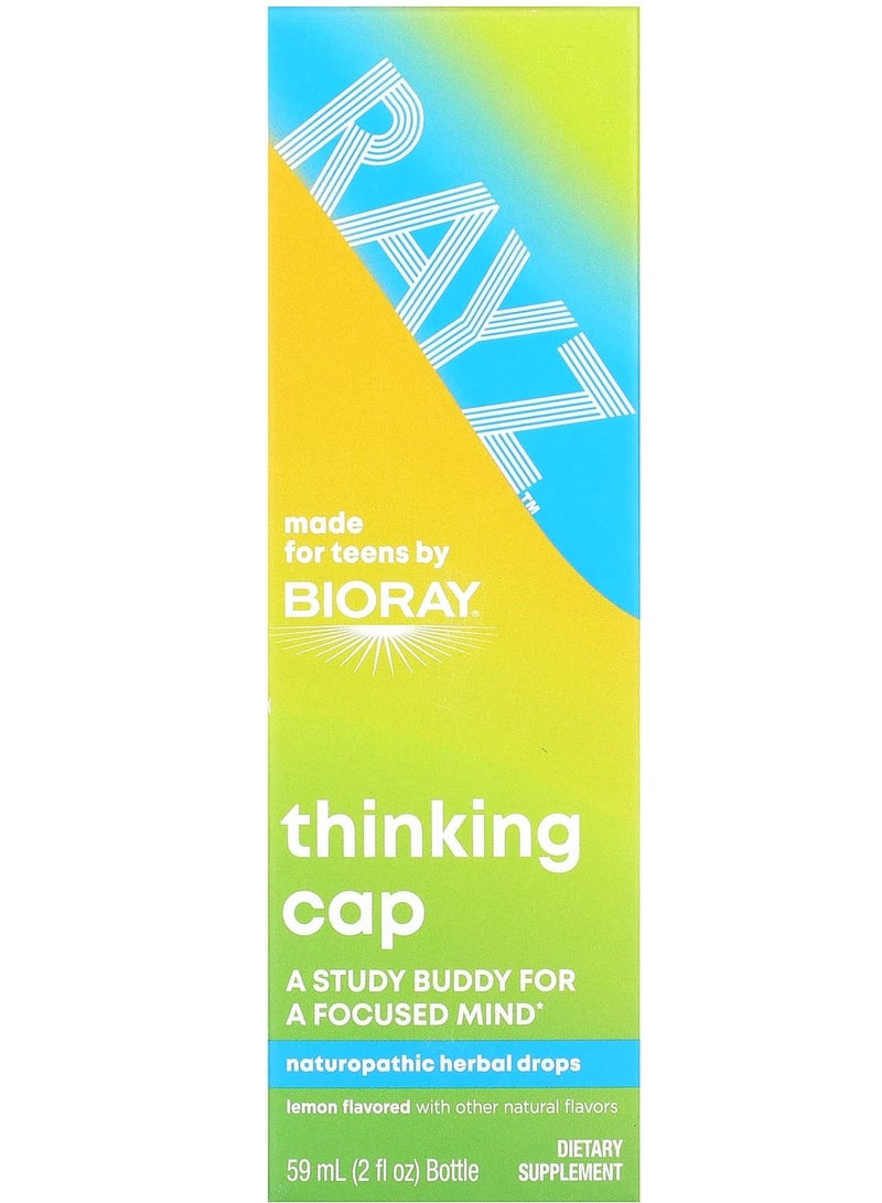 Rayz, Thinking Cap, Naturopathic Herbal Drops, Lemon, 2 fl oz (59 ml)