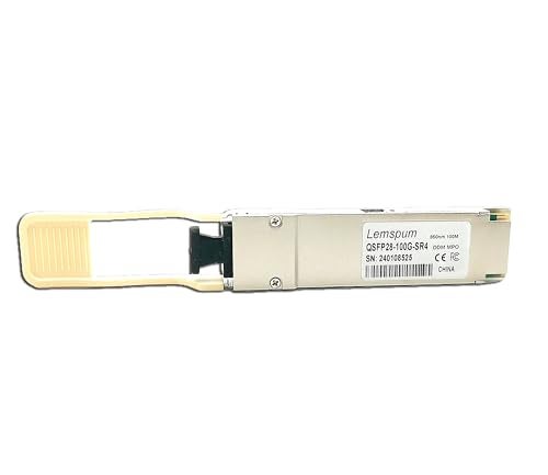 Lemspum 1pc 100G SR QSFP28 Multimode Module 100GBASE-SR4 850nm 100m DOM MPO-12/UPC MMF Optical Transceiver Support 4 x 25G-SR Compatible with Juniper JNP-QSFP-100G-SR4, Arista/Brocade/Dell SFP-100G-SR4 ect. - Image 4
