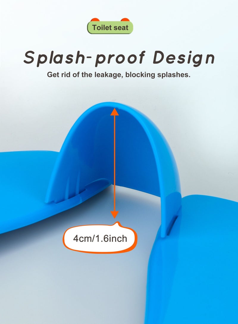 Portable Travel Potty Seat for Toddlers, Large Folding Travel Potty Seat For Kids Fits All Shape Toilet, Foldable Toilet Seat for Boys & Girls With 6 Non-Slip Silicone Pad, Free Carry Bag, Blue - view 5