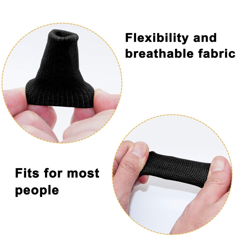 sevensun Finger Sleeves , Thumb Splint Brace For Finger Support, Breathable Elastic Finger tape, Compression pression Protector For Reliving Pain, Triggger Finger, Compression Aid For Sports, 10PCS (black) - Image 3