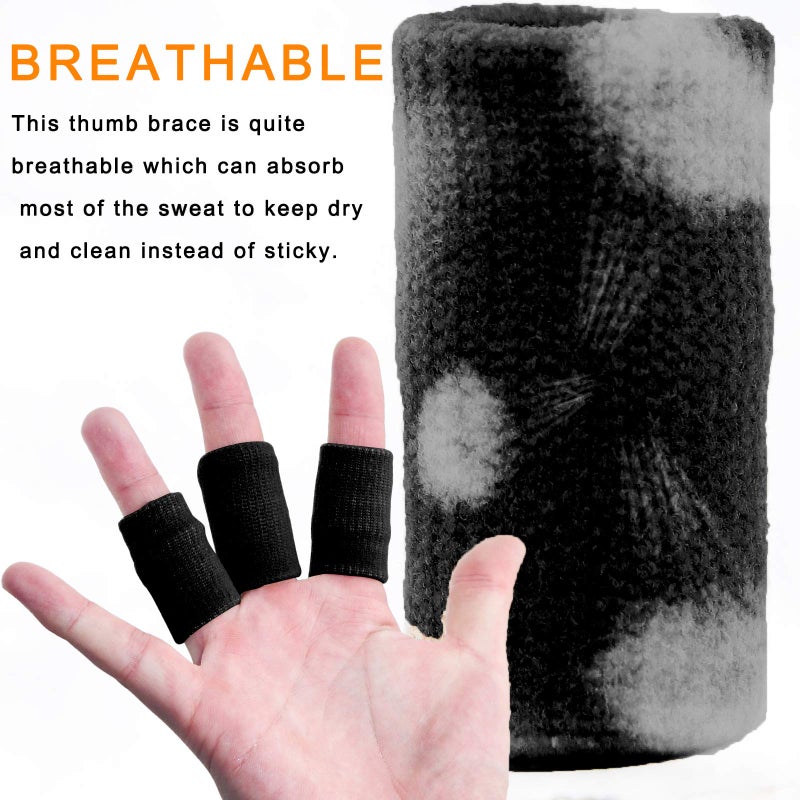 sevensun Finger Sleeves , Thumb Splint Brace For Finger Support, Breathable Elastic Finger tape, Compression pression Protector For Reliving Pain, Triggger Finger, Compression Aid For Sports, 10PCS (black) - Image 4