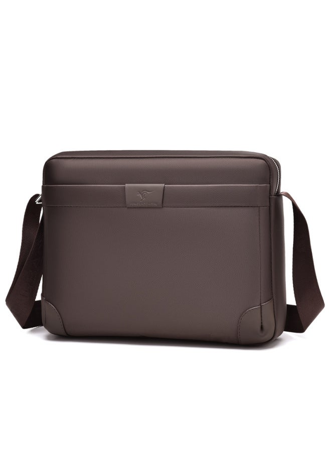 OxFord Cloth Men's Bag Men's Shoulder Bag Fashion Trendy Large Capacity Crossbody Bag Sports Casual Business Backpack-Color:023-4 BROWN - Image 1