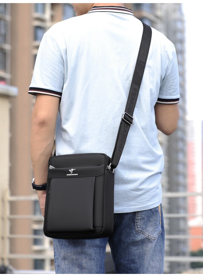 OxFord Cloth Men's Bag Men's Shoulder Bag Fashion Trendy Large Capacity Crossbody Bag Sports Casual Business Backpack-Color:023-4 BROWN - Image 4