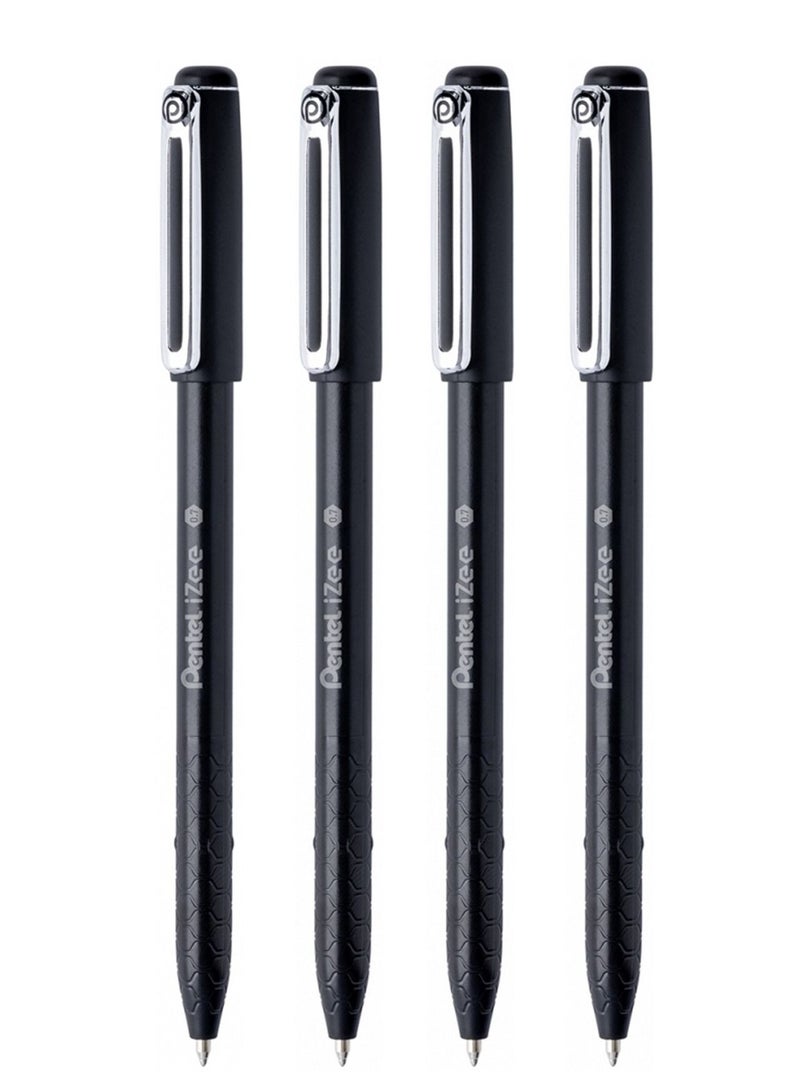 Pentel 4-Piece Izee Ballpoint Pen 0.7mm Tip Black Ink - Image 1