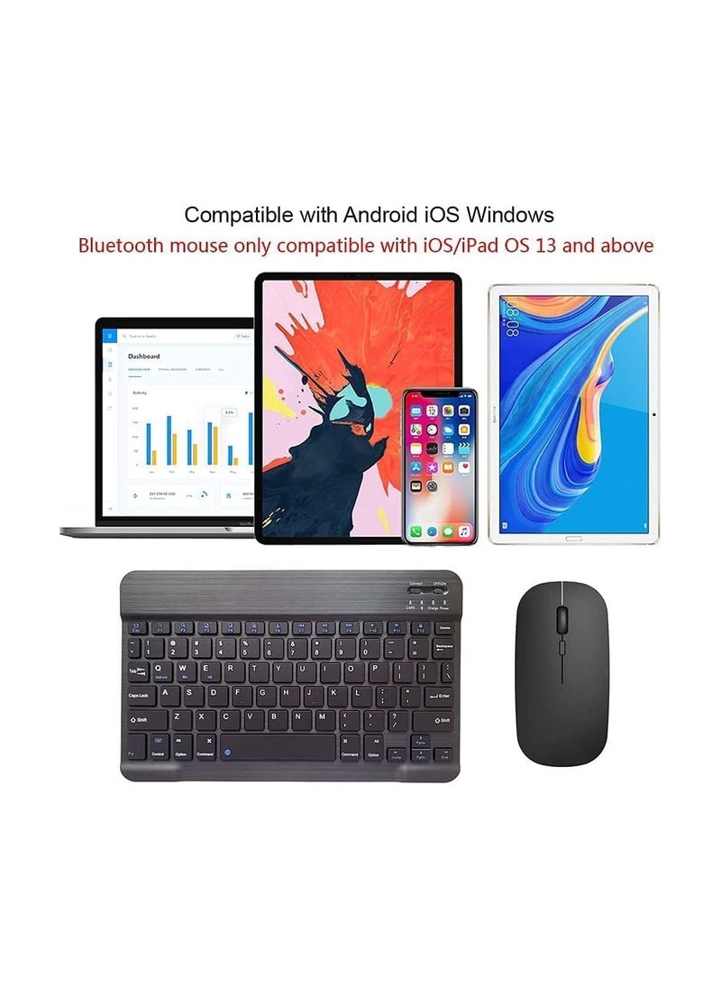 ELTRAZONE - Arabic and English Bluetooth Keyboard and Mouse Combo, Ultra-Slim Portable Compact Wireless Mouse Keyboard Set for IOS Android Windows Tablet Phone iPhone iPad Pro Air Mini - Image 1