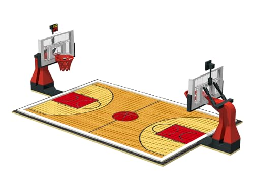 Nicolababe Building Blocks Toy Basketball Court Baseplates and Sets of 2 Basketball Hoop Basketball Goal Building Bricks for Basketball Game Compatible with Major Brands Basketball PlaysetRed - Image 5