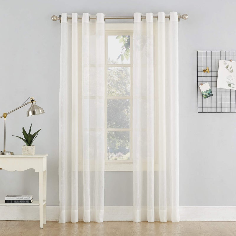 No. 918 No 918 Erica Crushed Sheer Voile Grommet Curtain Panel 51 x 84 - Image 1