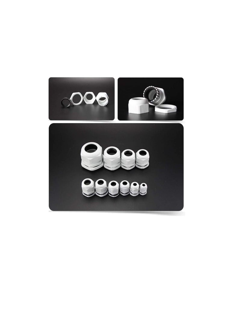 PG Gland White Pack of 5 pcs, Dust Proof Nylon Cable Gland With Locknut Ideal For Junction/connection Boxes Electrical Power, Tele & Data Cables, Instrumentation Control (PG-42) - Image 2