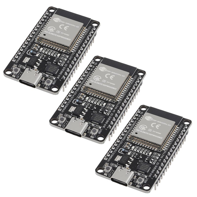 AITRIP 3PCS Type c 30pins CP2102 ESP-WROOM-32 ESP32 ESP-32S Development Board 2.4GHz Dual-Mode WiFi + Bluetooth Dual Cores Microcontroller Processor Integrated with Antenna RF AMP Filter AP STA - Image 1