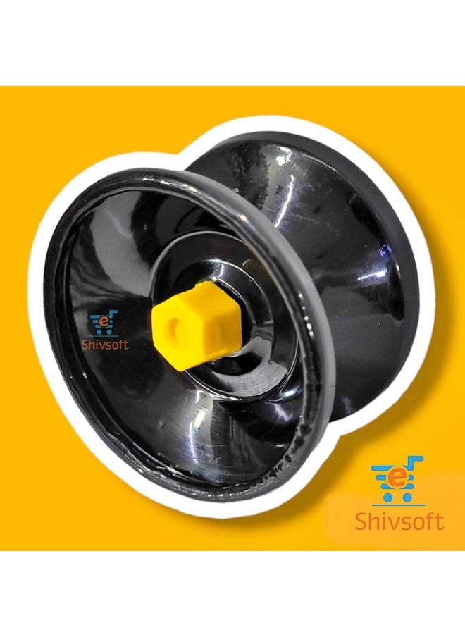 شيف سوفت - لعبة يويو سبينر Shivsoft ® عالية الجودة، غير احترافية، عالية اللمعان، معدنية، مستجيبة (قطعة واحدة) صنع في الهند (أسود) - Image 1