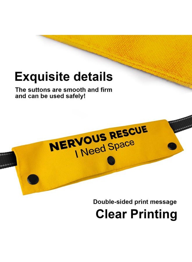 Rock & Ruddle Nervous Rescue Sleeve - Yellow Funny Dog Leash Wrap for Dogs with I Need Space Nervous Rescue Warning - Image 5