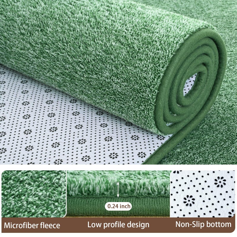 AROGAN Washable 5Ã—7 Living Room Rug, Modern Area Rugs with Soft Memory Foam for Bedroom, Minimalist Non-Slip Indoor Floor Carpet for Dining Room Office Kids Playroom Decor, Sage Green - Image 3