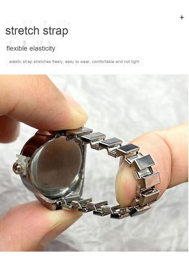 Bozhi Finger Watch Creative Elastic Round Quartz Finger Ring Watches  - Image 2