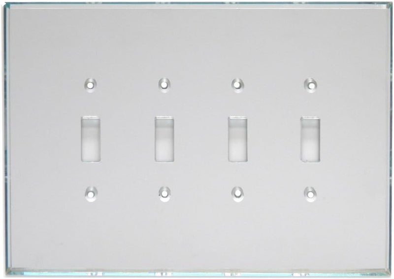 Mirart GlassAlike Quad Single Toggle Switch Acrylic Mirror Switch Plate - Image 1