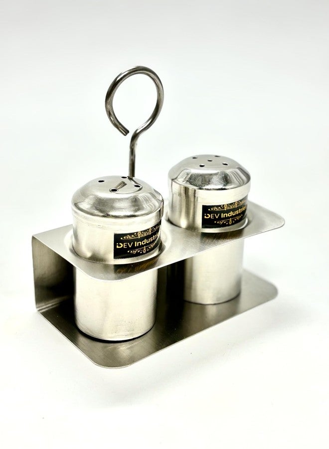 Dev Industries Stainless Steel Salt & Pepper Shakers Set for Dinning Table, Tableware Container with Stand for Kitchen - Image 5