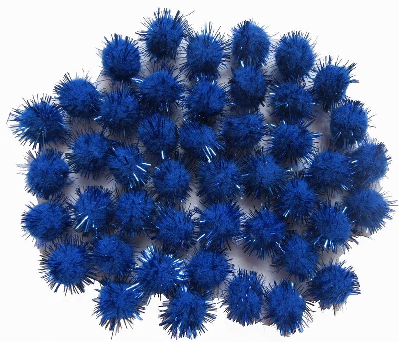 YYCRAFT 200pcs Glitter Tinsel Pom Poms Sparkle Balls for DIY Craft/Party Decoration/Cat Toys(20mm,Royal) - Image 3