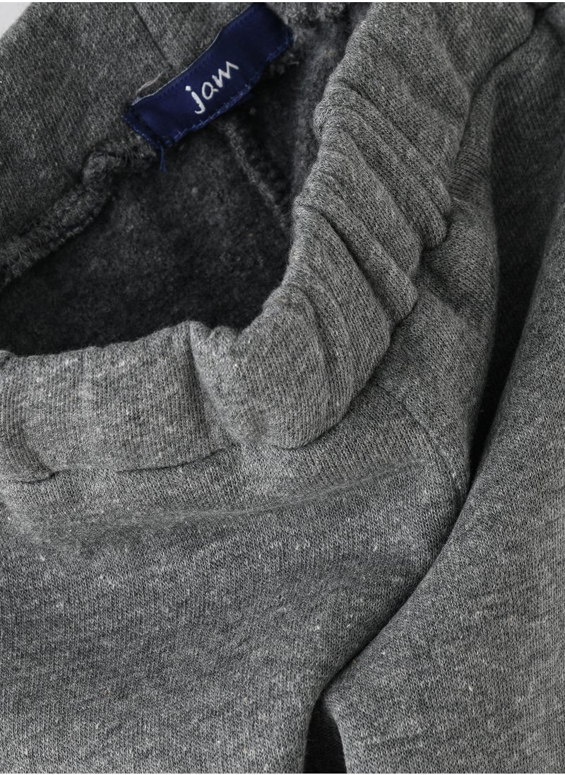 JAM Boys' Solid Grey Elastic Waist Joggers  - Image 4