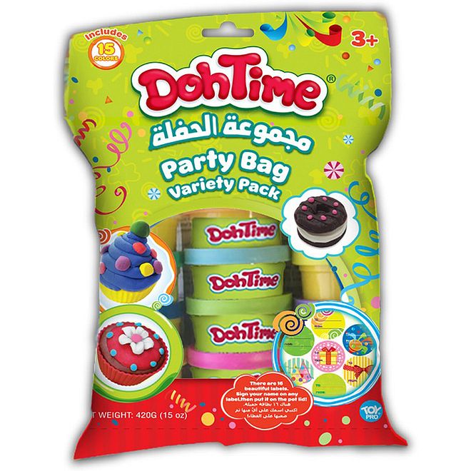 DohTime Rainbow Play Dough Party Pack for Kids - 15 Colors, 442g, Non-Toxic, Creativity & Motor Skills Development Set - Image 2