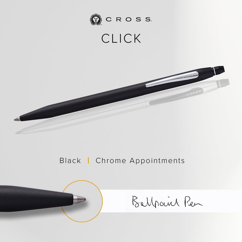 Cross قلم حبر جاف قابل لإعادة التعبئة من كروس، قلم متوسط، يشمل علبة هدايا فاخرة - أسود لامع كلاسيكي - Image 3