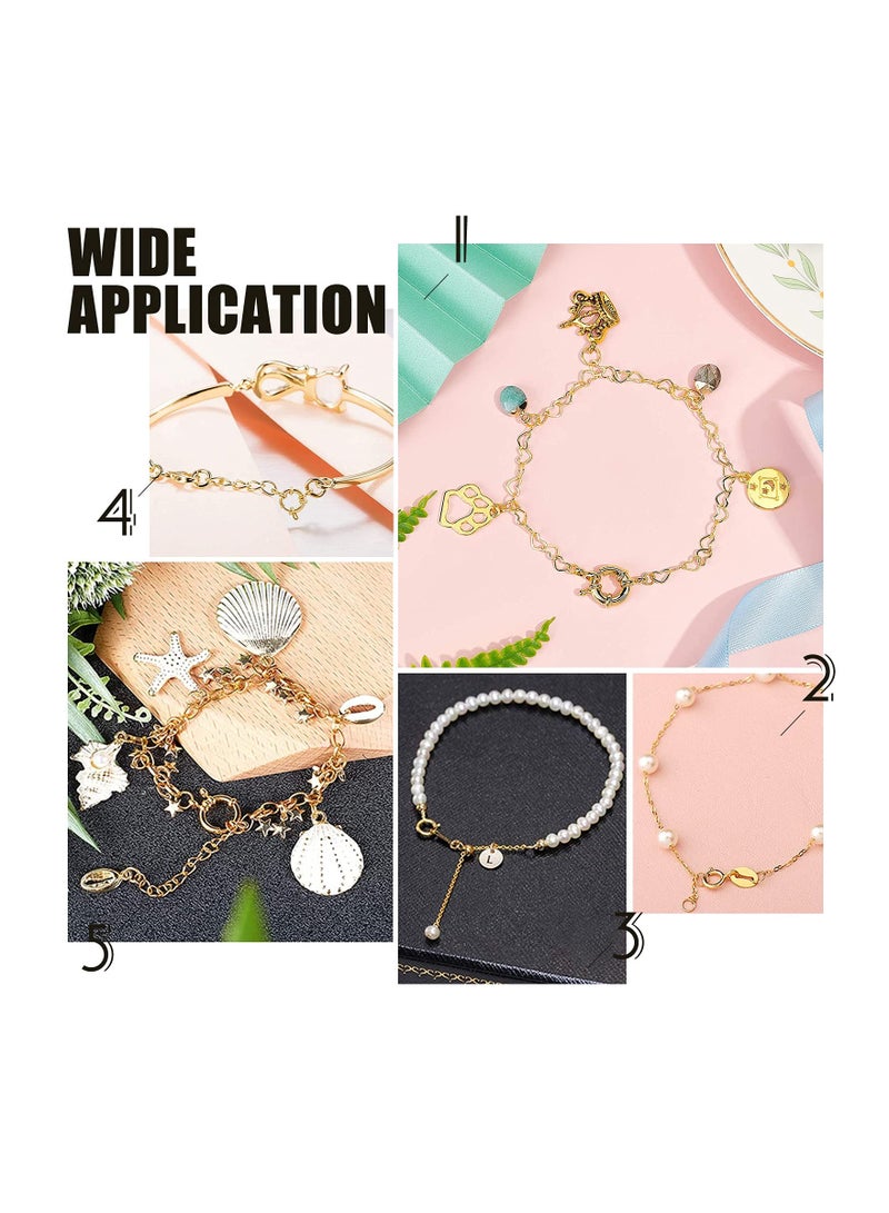 SYOSI 15Pcs 3mm Rack Plating Brass Spring Clasps Round Ring Multi Necklace Layering Real Gold Plated for Bracelets Jewelry Making  - Image 2