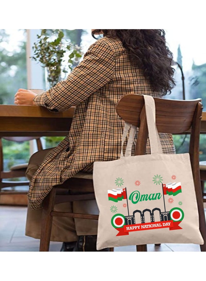Oman National Day Cotton Tote Bag A Reusable And Eco-Friendly Way To Show Your Omani Spirit - Image 3