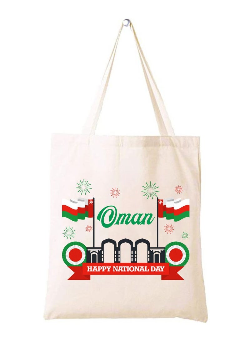 Oman National Day Cotton Tote Bag A Reusable And Eco-Friendly Way To Show Your Omani Spirit - Image 1