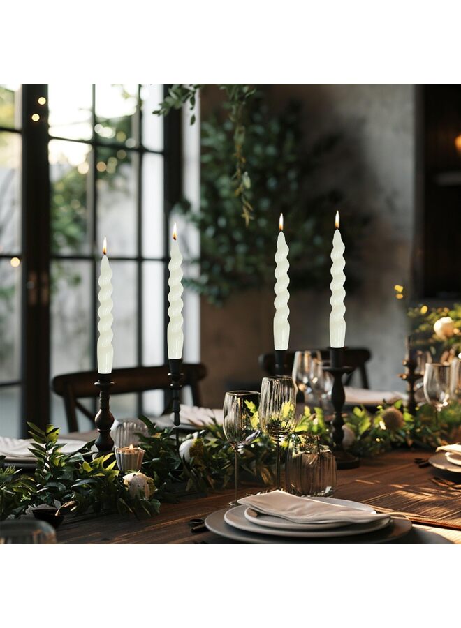 4PCS Spiral Taper Candles for Home, Weddings, Birthday Parties and Home Decor, Birthday Gifts, 10 Inches Tall (White) - Image 3