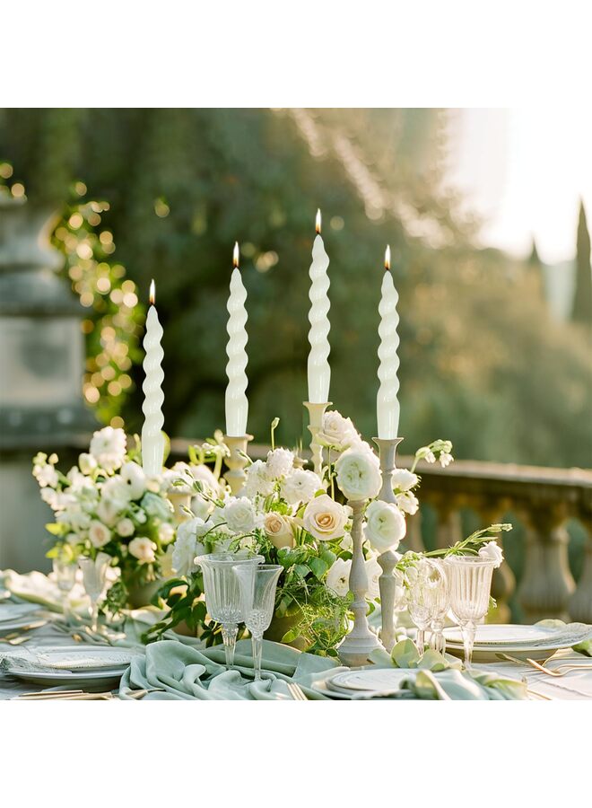 4PCS Spiral Taper Candles for Home, Weddings, Birthday Parties and Home Decor, Birthday Gifts, 10 Inches Tall (White) - Image 4