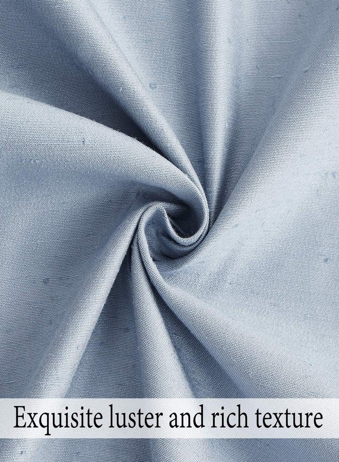 Central Park Light Blue Pinch Pleat Blackout Curtain for Bedroom Noise Reducing Luxury Silk Panels with Full Blackout Liner Backtab Drapes with 9 Hooks (Ring not Include), 40"x95", 2 Panels - Image 5