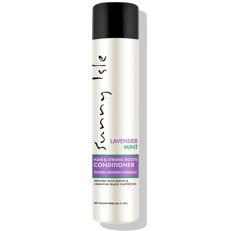 Sunny Isle Lavender Mint Hair and Strong Roots Conditioner 10.1oz | Strengthening with Biotin, Jamaican Black Castor Oil | Paraben & Sulfate Free | Double Growth Formula - Image 1