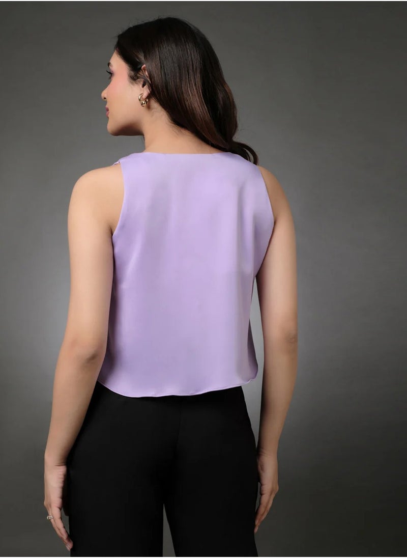 Silk Satin Vneck Sleeveless Lavender Top - pzsku/ZAAB0747288155FA3218EZ/45/_/1739442927/6746a233-170e-4a72-bfdd-7e83dd5cb8dc