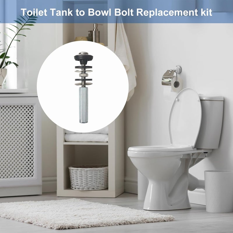 QDOCURO Upgraded Toilet Tank to Bowl Bolt Replacement Kit, Universal Heavy Duty Toilet Tank Bolts with Extra Long Nuts, Waterproof and Rustproof Stainless Steel (4 PCS) - Image 5