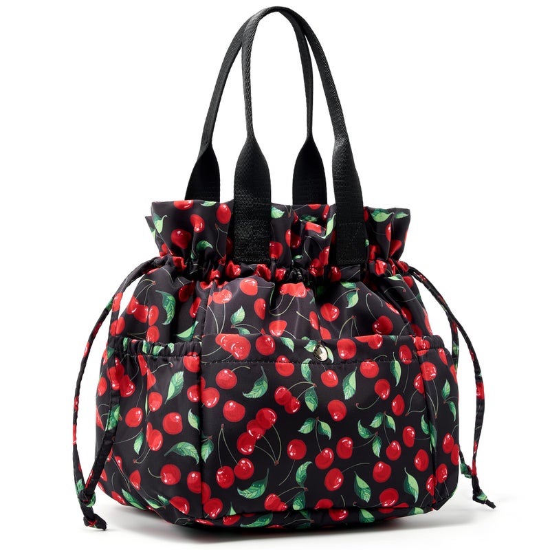 Yarnic Lunch Bag Women Insulated Lunch Bags,Cute Reusable Lunch Box Stain-Resistant Lunchbox with Water Bottle Holder for Adult (Black Cherry) - Image 1
