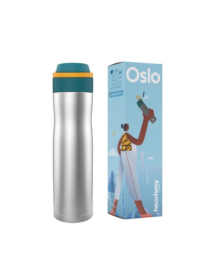 Headway Headway Oslo Thermosteel Water Bottle with Infuser Cosmic Grey 750 ml - 2 Years Brand Warranty | Triple Layer Vacuum Insulated Flask | Hot for 8+ Hours & Cold for 18+ Hours | Ideal for Home & Office - Image 1