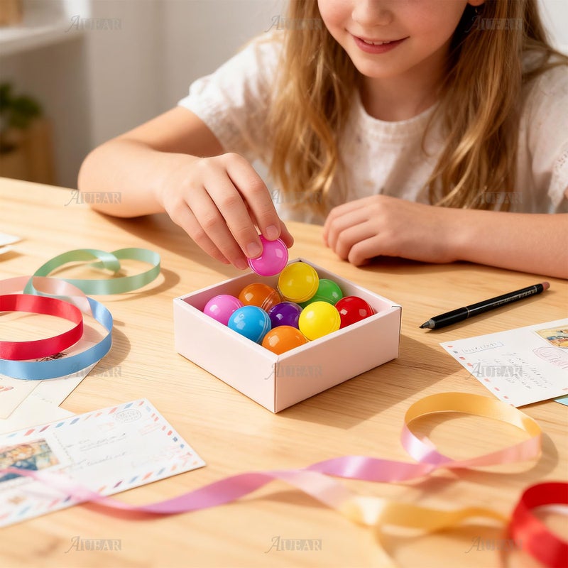 AUEAR, Colorful Small Round Capsules 1.1 Inch Vending Machine Empty Plastic Gumball Containers for Party Favor Prize (250 Packs) - Image 4